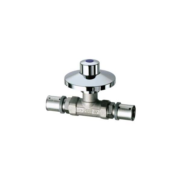 FAR Вентиль с колпаком под штукатурку, пресс - фитинг 1/2", 20, Т.Е.А. латунь