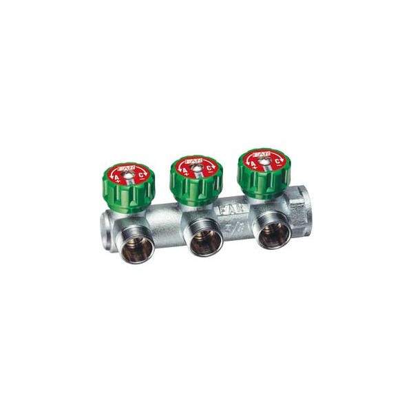 FAR Регулируемый концевой коллектор Far FK 3851 3/4" с 3 отводами М24х19