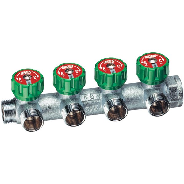 FAR Регулирующий коллектор Far FK 3856 3/4" с 4 отводами М24х19