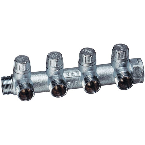FAR Запорный коллектор FAR FK 3906 1" ВР-НР с 4 отводами М24х19